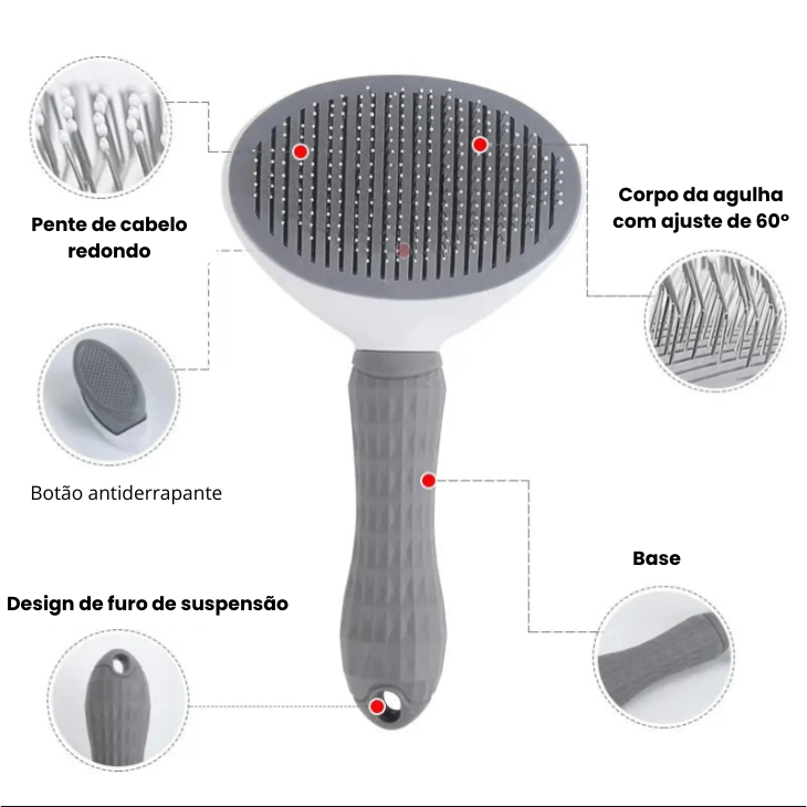 Escova Autolimpante para Pet