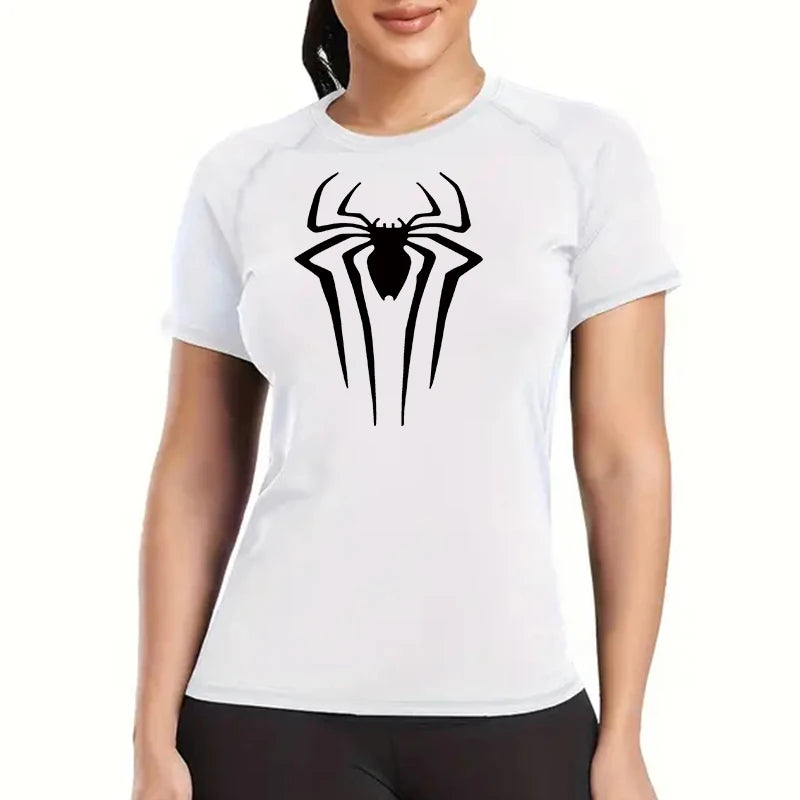 Camiseta de Compressão Feminina Homem-Aranha